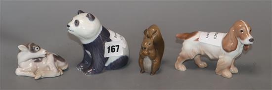 Four various Royal Copenhagen B & G animal figures